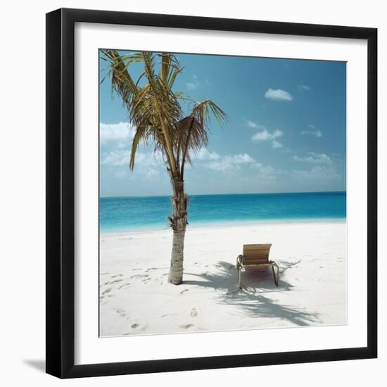 Palm Tree and Beach Chair-null-Framed Photographic Print