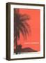 Palm Tree and Headland-null-Framed Art Print