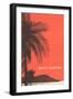 Palm Tree and Headland-null-Framed Art Print