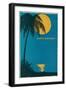 Palm Tree and Moon-null-Framed Art Print