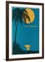 Palm Tree and Moon-null-Framed Art Print