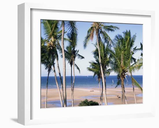 Palm Tree and Tropical Beach on the Coast of Mozambique, Africa-Groenendijk Peter-Framed Photographic Print