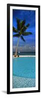 Palm Tree by a Pool Overlooking the Ocean, Tahiti, French Polynesia-null-Framed Photographic Print