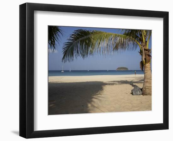 Palm Tree in Front, Kata Beach, Phuket, Thailand, Southeast Asia-Joern Simensen-Framed Photographic Print