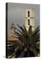 Palm Tree in Front of a Bell Tower-null-Stretched Canvas