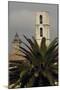 Palm Tree in Front of a Bell Tower-null-Mounted Photographic Print