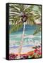 Palm Tree Wimsy I-Karen Fields-Framed Stretched Canvas