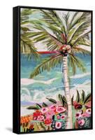 Palm Tree Wimsy II-Karen Fields-Framed Stretched Canvas