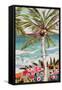 Palm Tree Wimsy II-Karen Fields-Framed Stretched Canvas