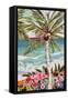 Palm Tree Wimsy II-Karen Fields-Framed Stretched Canvas