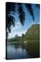 Palm Tree with Boat in the Background, Moorea, Tahiti, French Polynesia-null-Stretched Canvas