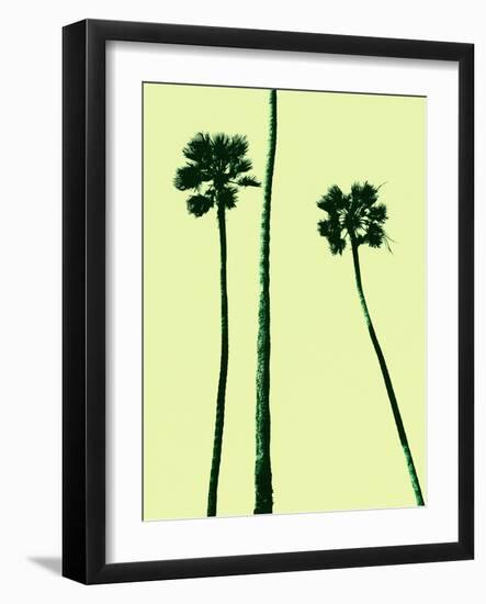 Palm Trees 2000 (Cyan)-Erik Asla-Framed Photographic Print