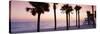 Palm Trees and a Lifeguard Hut on Lido Beach, Gulf of Mexico, St Armands Key, Florida, USA-null-Stretched Canvas