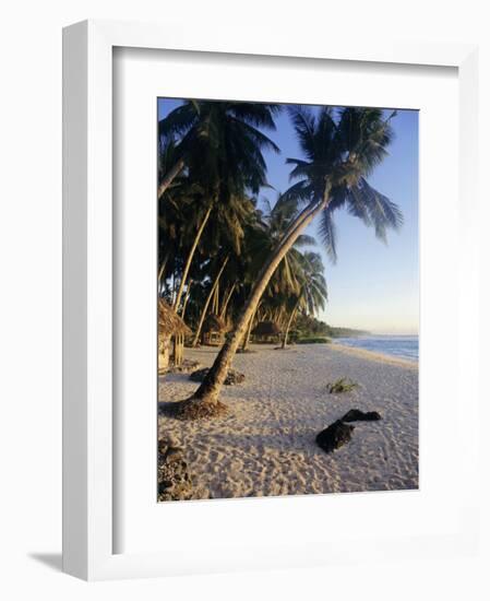 Palm Trees and Beach at Sunset, Western Samoa, South Pacific Islands, Pacific-Maurice Joseph-Framed Photographic Print