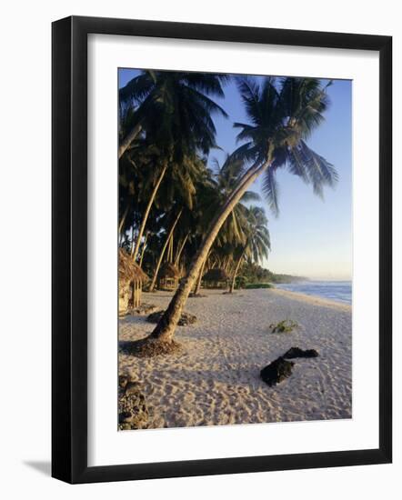 Palm Trees and Beach at Sunset, Western Samoa, South Pacific Islands, Pacific-Maurice Joseph-Framed Photographic Print