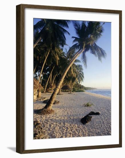 Palm Trees and Beach at Sunset, Western Samoa, South Pacific Islands, Pacific-Maurice Joseph-Framed Photographic Print