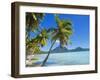 Palm Trees and Beach, Bora Bora, Tahiti, Society Islands, French Polynesia, Pacific-Mark Mawson-Framed Premium Photographic Print