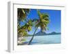 Palm Trees and Beach, Bora Bora, Tahiti, Society Islands, French Polynesia, Pacific-Mark Mawson-Framed Premium Photographic Print