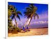 Palm Trees and Beach Chairs, Florida Keys, Florida, USA-Terry Eggers-Framed Premium Photographic Print