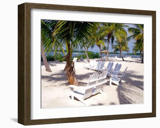 Palm Trees and Beach Chairs, Florida Keys, Florida, USA-Terry Eggers-Framed Photographic Print