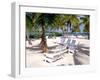 Palm Trees and Beach Chairs, Florida Keys, Florida, USA-Terry Eggers-Framed Photographic Print