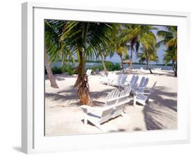 Palm Trees and Beach Chairs, Florida Keys, Florida, USA-Terry Eggers-Framed Photographic Print