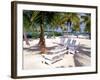 Palm Trees and Beach Chairs, Florida Keys, Florida, USA-Terry Eggers-Framed Photographic Print