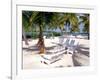 Palm Trees and Beach Chairs, Florida Keys, Florida, USA-Terry Eggers-Framed Photographic Print