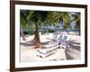 Palm Trees and Beach Chairs, Florida Keys, Florida, USA-Terry Eggers-Framed Photographic Print