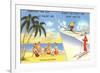 Palm Trees and Beach Versus Snow Skiing-null-Framed Premium Giclee Print
