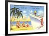 Palm Trees and Beach Versus Snow Skiing-null-Framed Premium Giclee Print