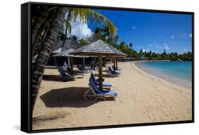 Palm Trees and Beach-Frank Fell-Framed Stretched Canvas