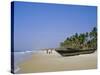 Palm Trees and Fishing Boats, Colva Beach, Goa, India-Jenny Pate-Stretched Canvas