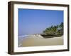 Palm Trees and Fishing Boats, Colva Beach, Goa, India-Jenny Pate-Framed Photographic Print