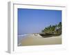 Palm Trees and Fishing Boats, Colva Beach, Goa, India-Jenny Pate-Framed Photographic Print