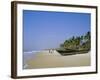 Palm Trees and Fishing Boats, Colva Beach, Goa, India-Jenny Pate-Framed Photographic Print