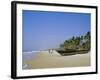 Palm Trees and Fishing Boats, Colva Beach, Goa, India-Jenny Pate-Framed Photographic Print