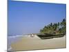 Palm Trees and Fishing Boats, Colva Beach, Goa, India-Jenny Pate-Mounted Photographic Print