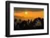 Palm trees and foothills of the Elephant Mountains seen from the Praek Tuek Chhu River, Cambodia-Robert Francis-Framed Photographic Print