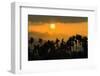 Palm trees and foothills of the Elephant Mountains seen from the Praek Tuek Chhu River, Cambodia-Robert Francis-Framed Photographic Print