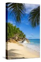 Palm Trees and Tropical Beach, La Digue, Seychelles-Jon Arnold-Stretched Canvas