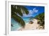 Palm Trees and Tropical Beach, La Digue, Seychelles-Jon Arnold-Framed Photographic Print