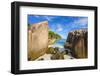 Palm Trees and Tropical Beach, La Digue, Seychelles-Jon Arnold-Framed Photographic Print