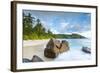 Palm Trees and Tropical Beach, Southern Mahe, Seychelles-Jon Arnold-Framed Photographic Print