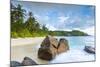 Palm Trees and Tropical Beach, Southern Mahe, Seychelles-Jon Arnold-Mounted Photographic Print