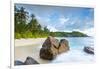 Palm Trees and Tropical Beach, Southern Mahe, Seychelles-Jon Arnold-Framed Photographic Print