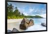 Palm Trees and Tropical Beach, Southern Mahe, Seychelles-Jon Arnold-Framed Photographic Print