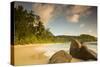 Palm Trees and Tropical Beach, Southern Mahe, Seychelles-Jon Arnold-Stretched Canvas