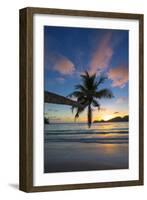 Palm Trees and Tropical Beach, Southern Mahe, Seychelles-Jon Arnold-Framed Photographic Print