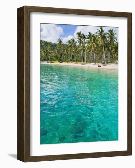 Palm Trees and Turquoise Water, Nippah Beach, Lombok, West Nusa Tenggara, Indonesia, Southeast Asia-Matthew Williams-Ellis-Framed Photographic Print